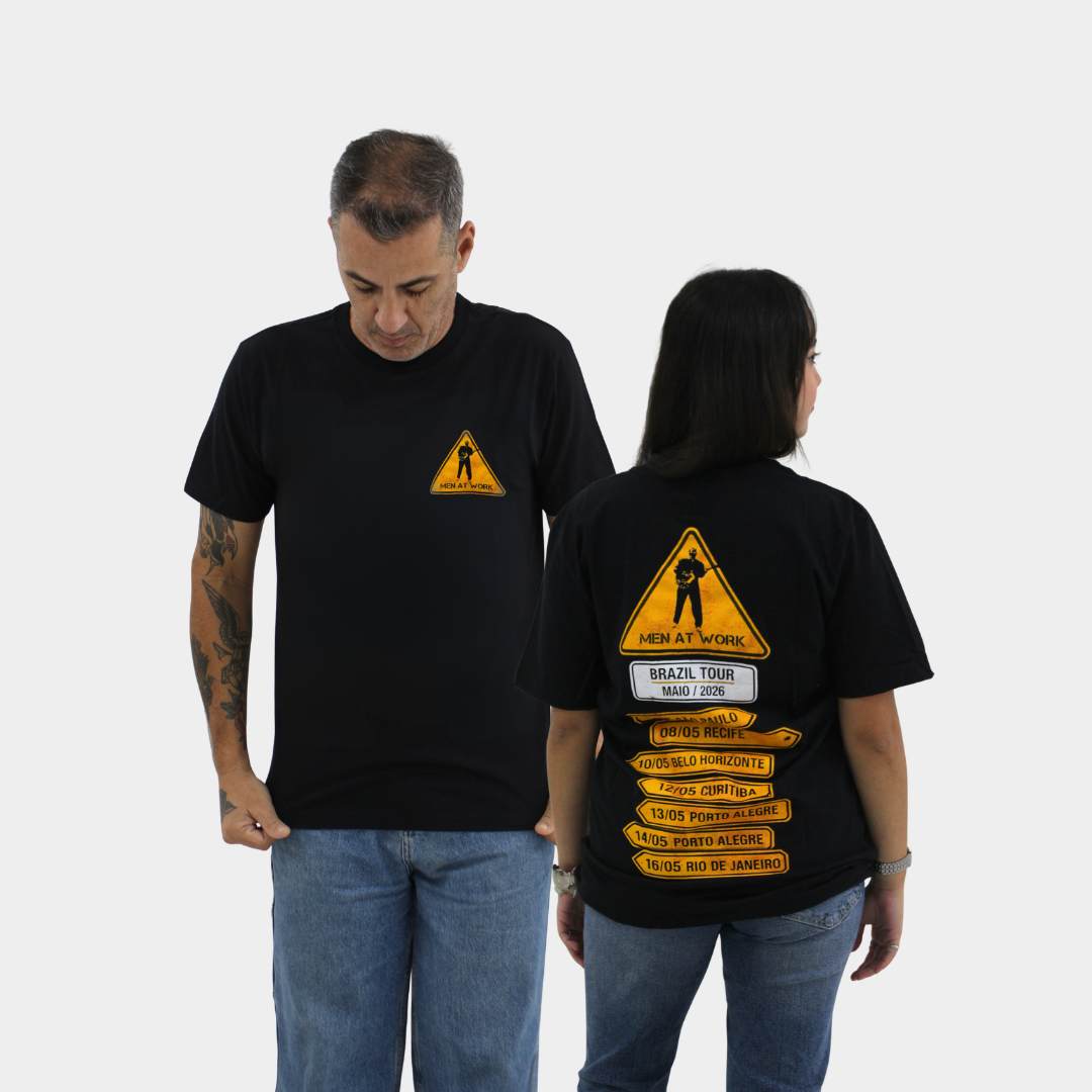 Camiseta Men At Work Brazil Tour 2026 – Consulado do Rock