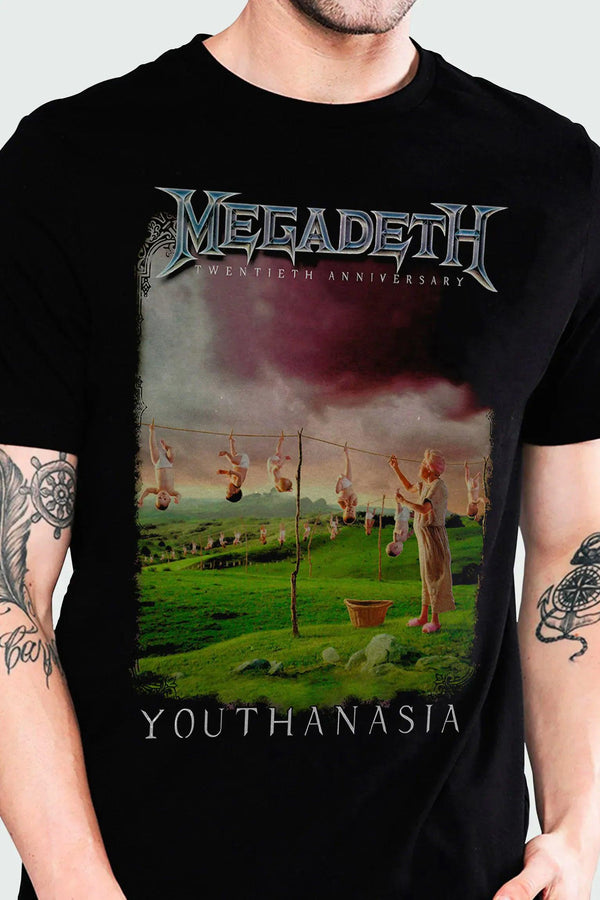 90s MEGADETH YOUTHANASIA Tシャツ Tultex L OF0082.webp?v=1740444595&width=600
