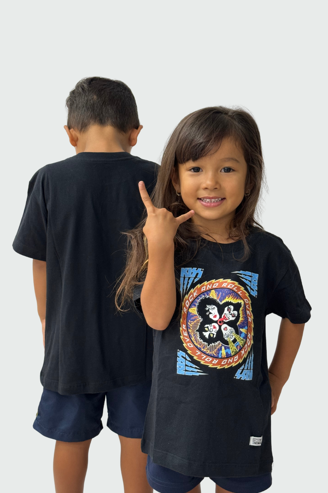 Camiseta Manga Curta Infantil Kiss Rock And Roll Over