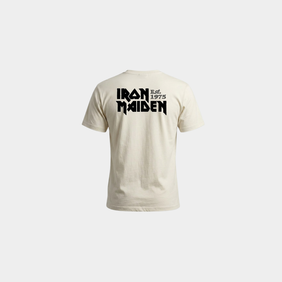 Camiseta Iron Maiden Est 1975 Bege