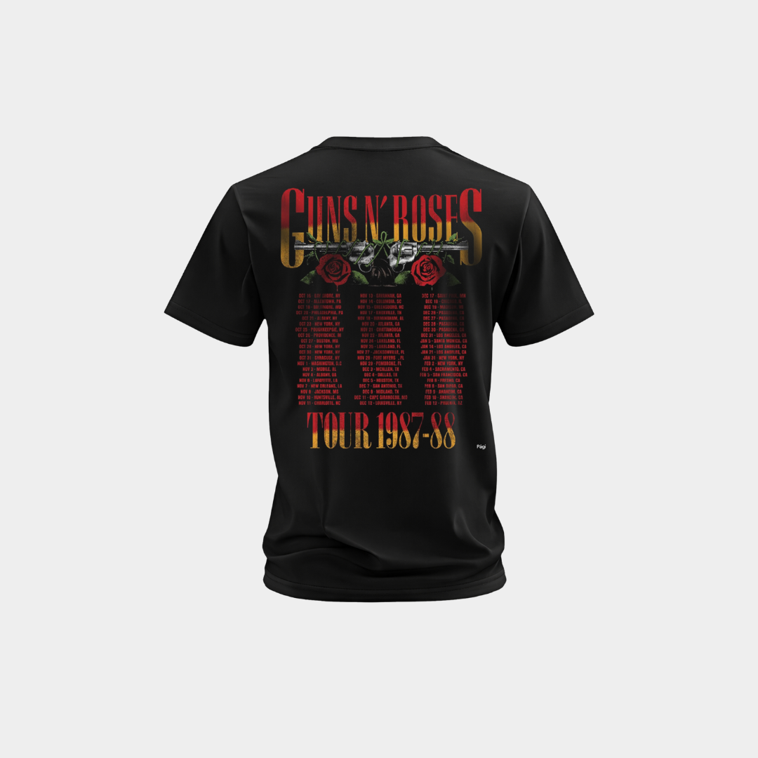 Camiseta Guns N' Roses Tour 1987/1988 | Consulado do Rock