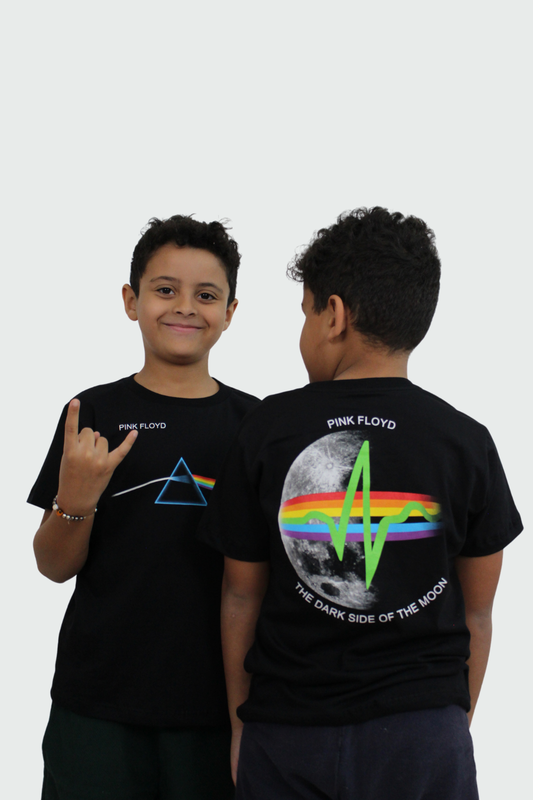 Camiseta Manga Curta Infantil Pink Floyd The Dark Side Of The Moon