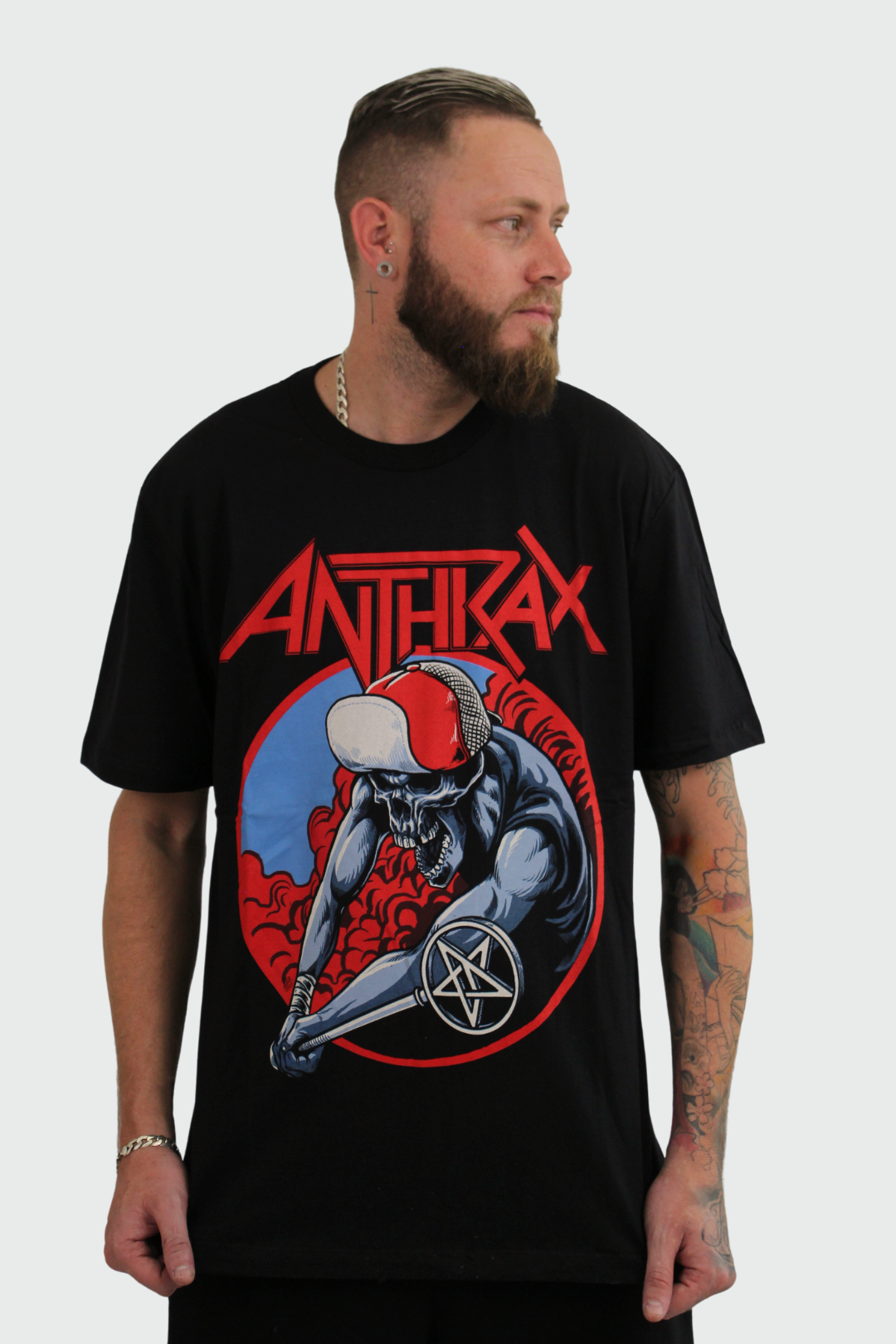 Camiseta Manga Curta Anthrax Pentagram