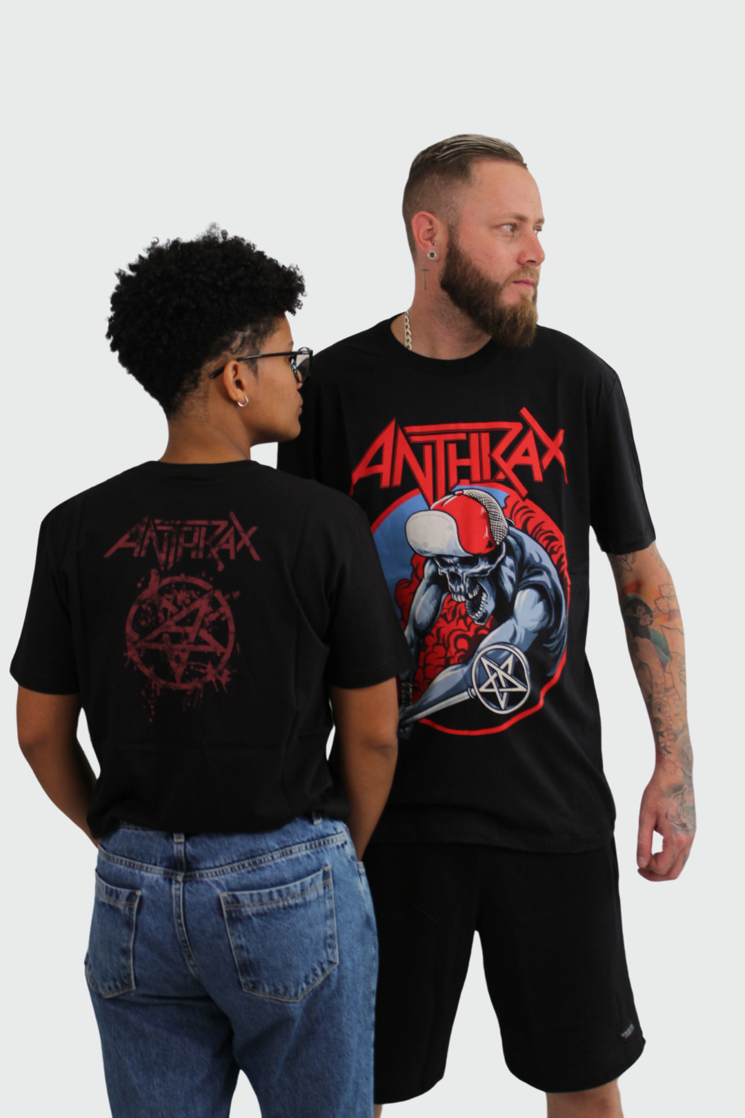 Camiseta Manga Curta Anthrax Pentagram