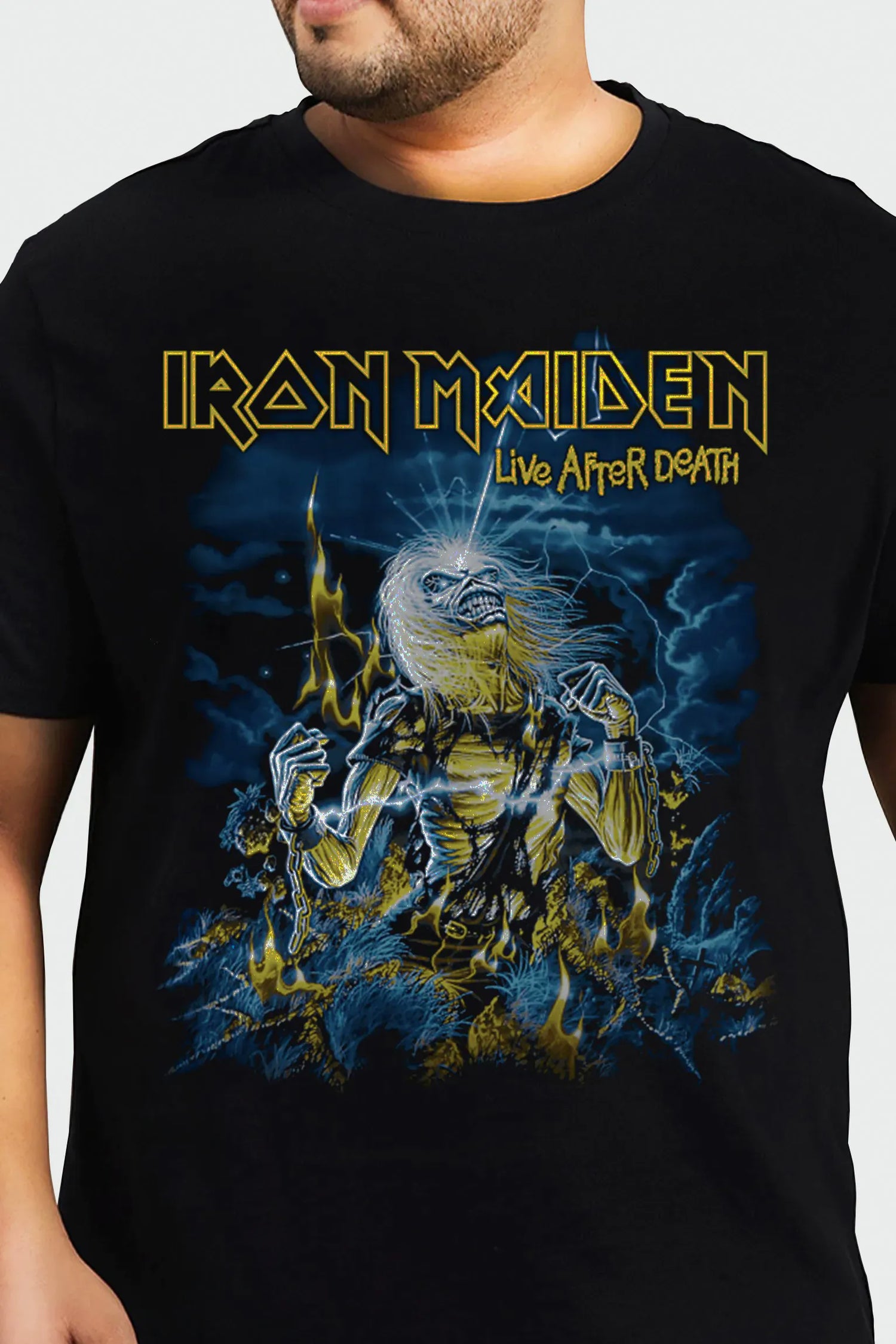 Camiseta Manga Curta Iron Maiden Live After Death