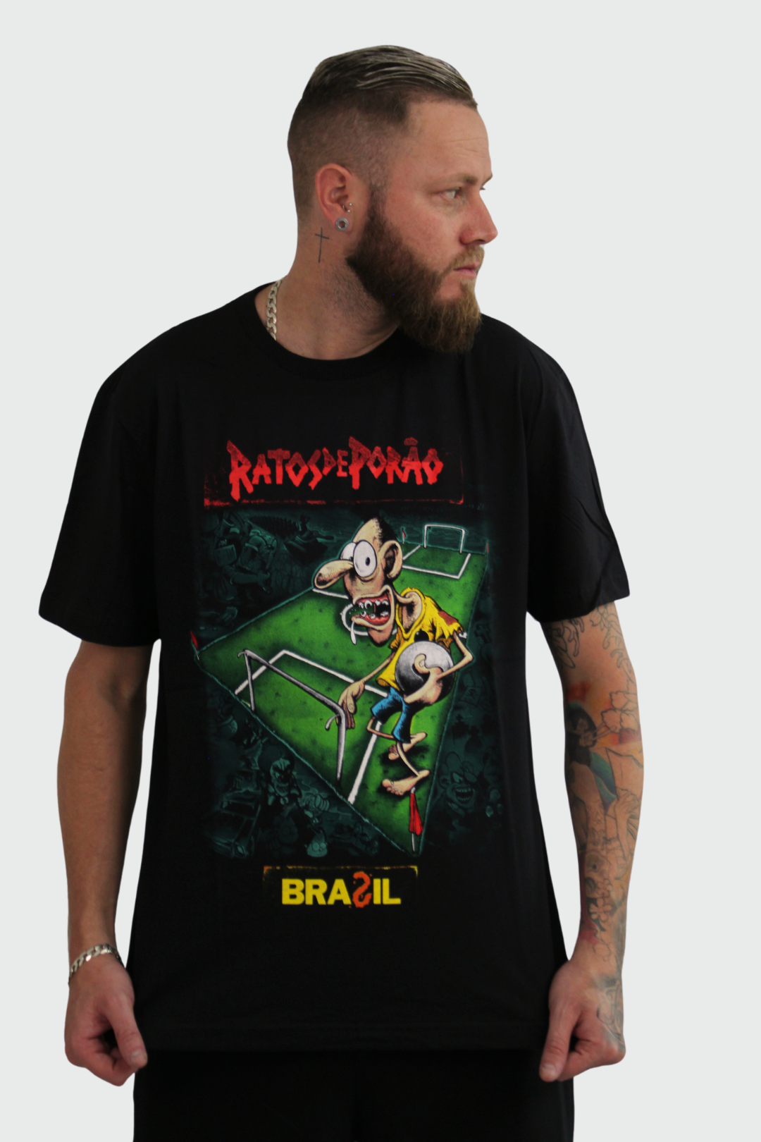 Camiseta Manga Curta Ratos de Porão Brasil