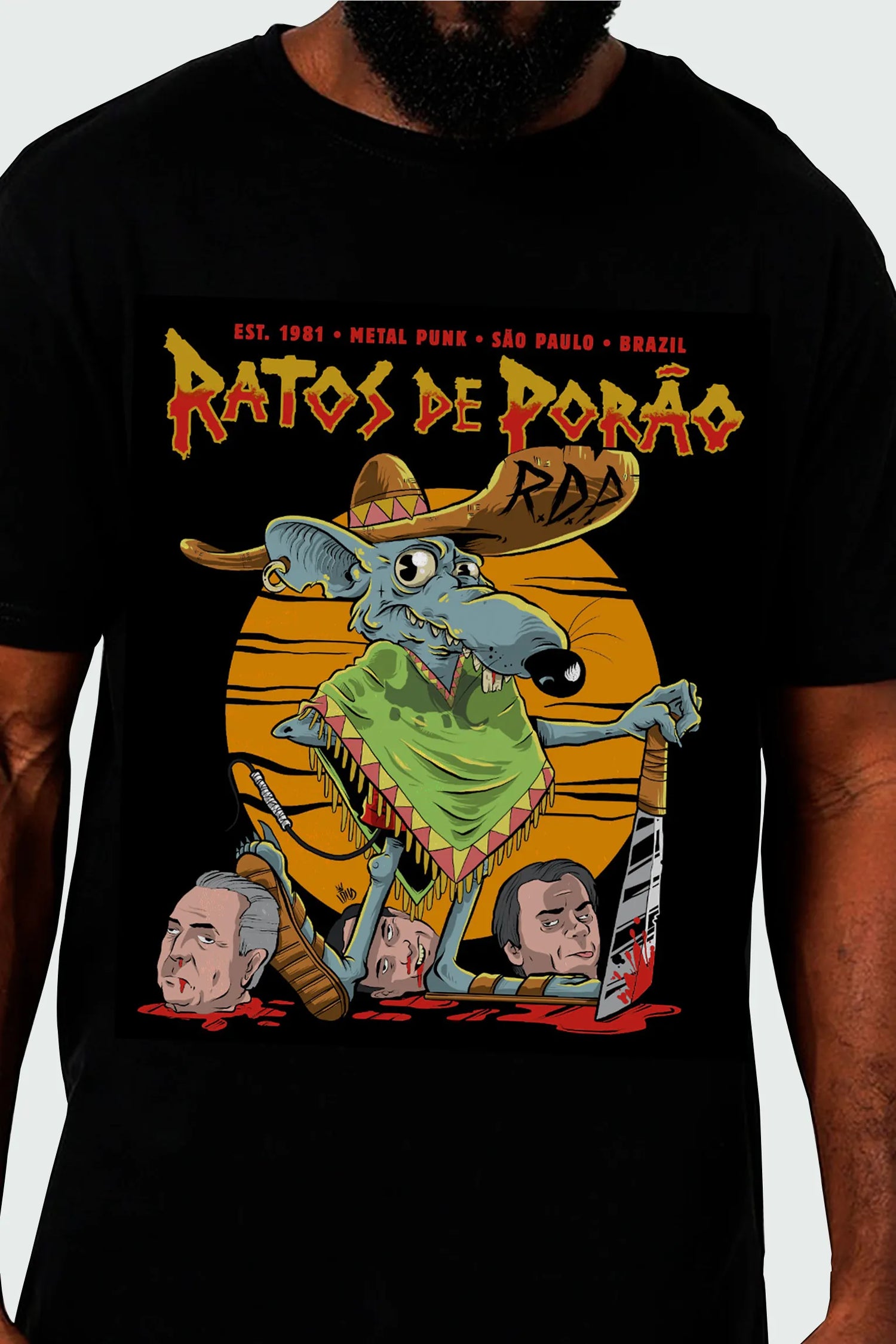 Camiseta Manga Curta Ratos de Porão México