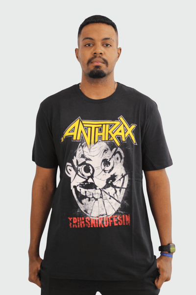 Camiseta Manga Curta Anthrax Trihsnikufesin – Consulado do Rock