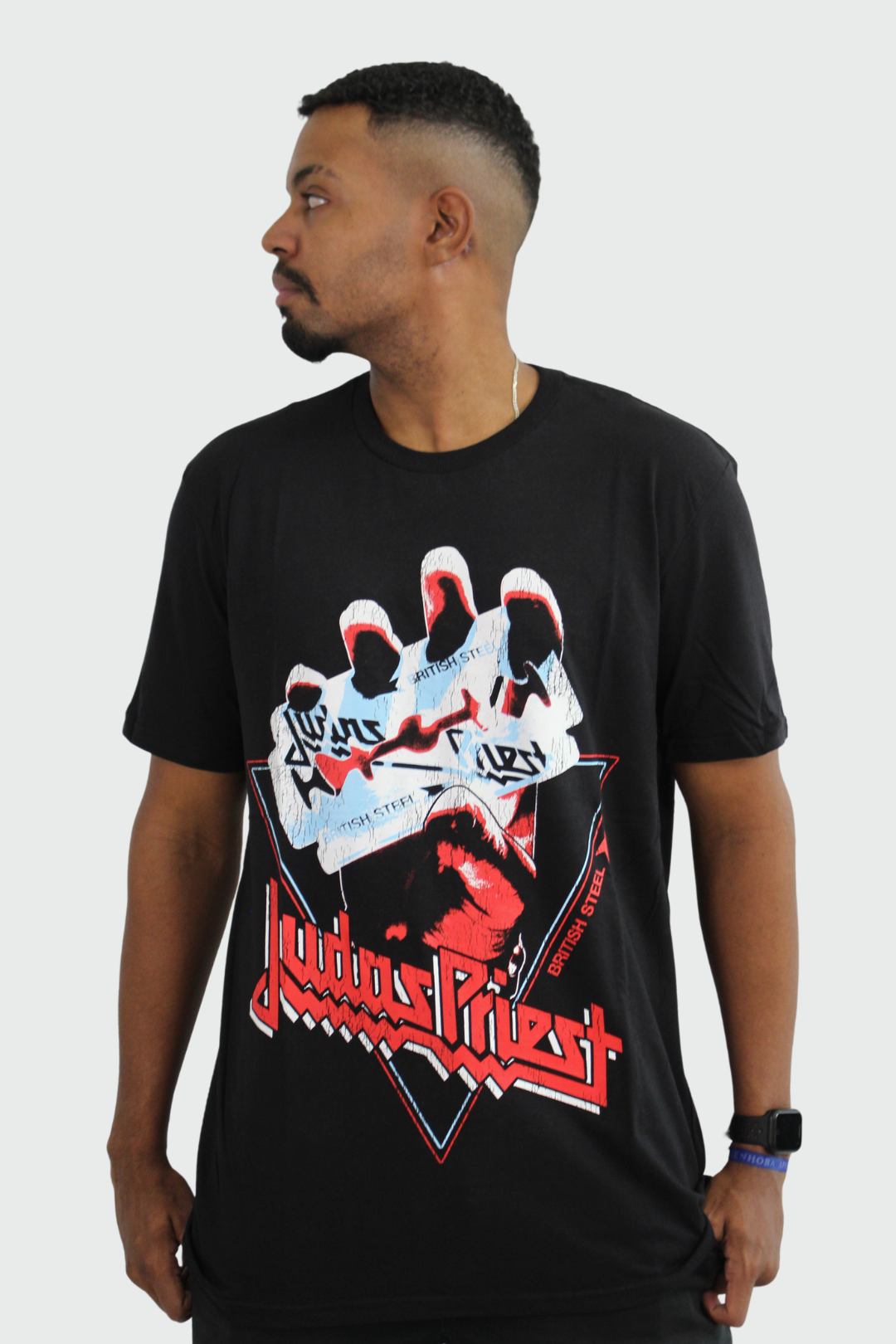 Camiseta Manga Curta Judas Priest British Steel I