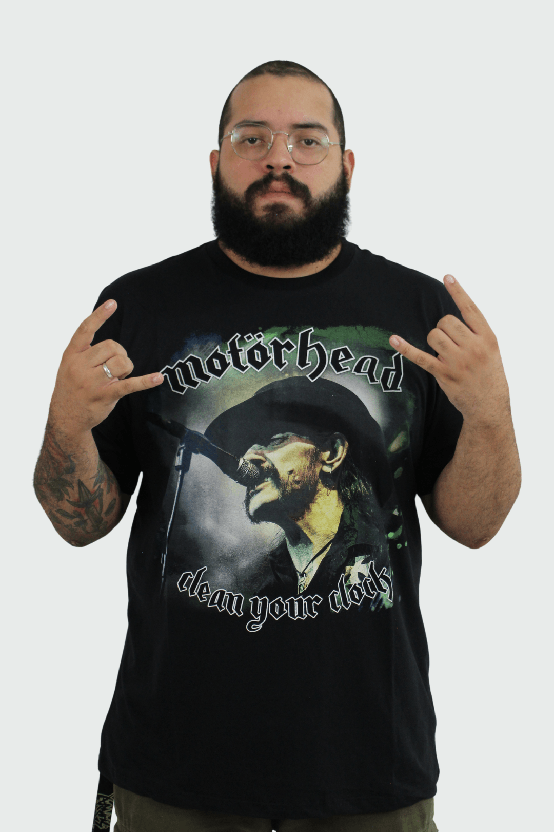 Camiseta Manga Curta Motörhead Lemmy Clock