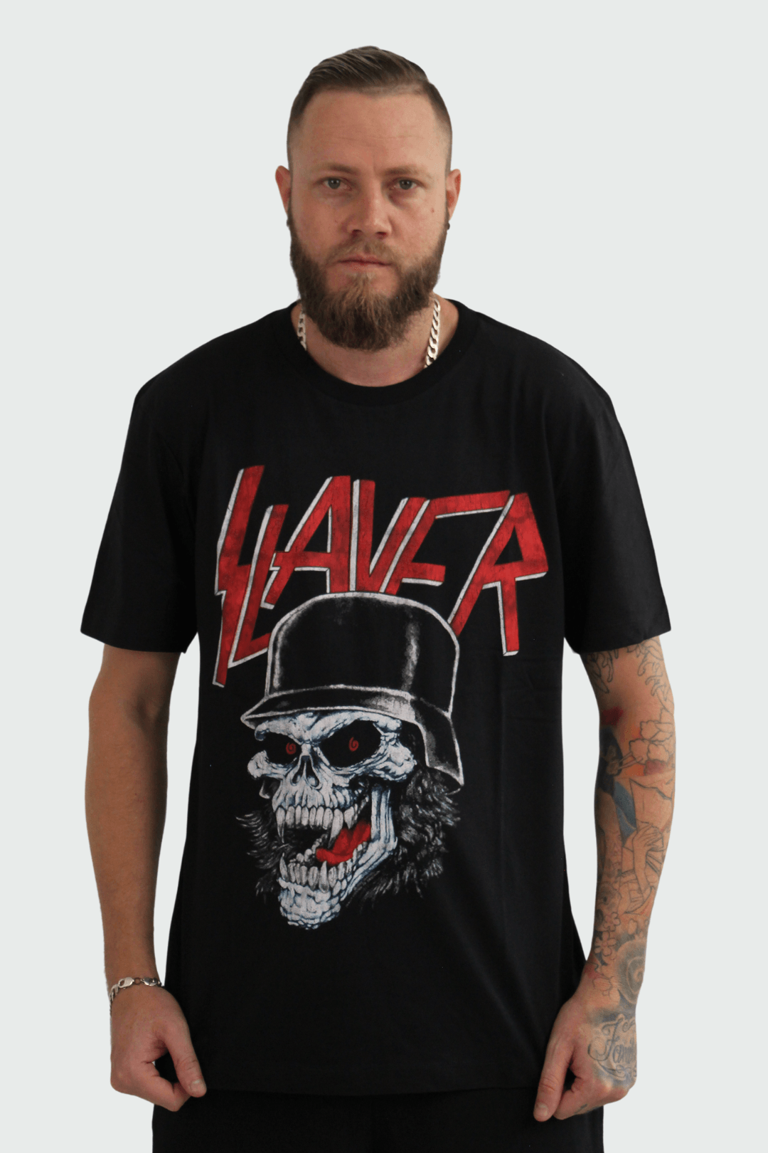 Camiseta Manga Curta Slayer Laughing Skulll – Consulado do Rock