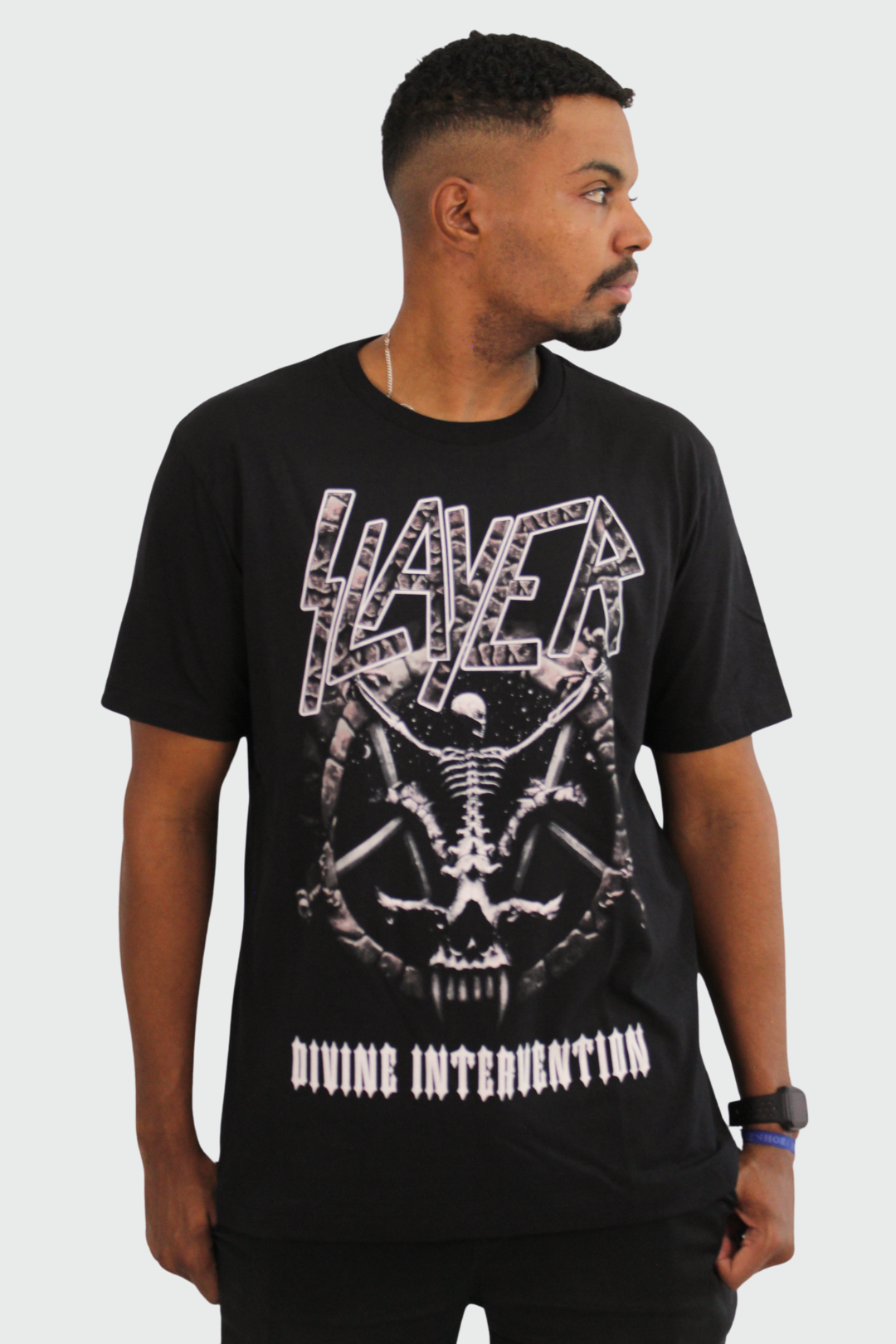 Camiseta Manga Curta Slayer Divine Intervention