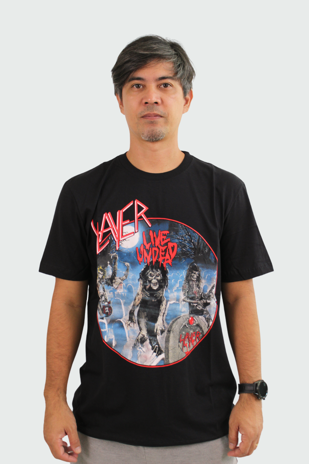 Camiseta Manga Curta Slayer Live Undead