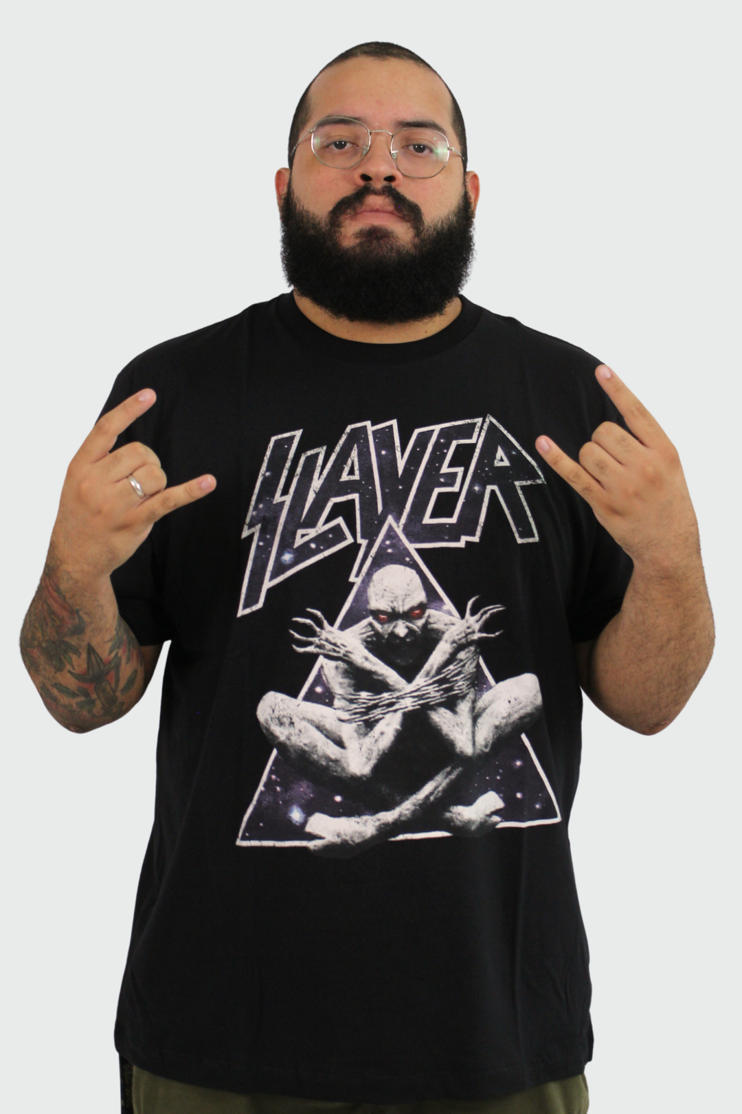 Camiseta Manga Curta Slayer Triangle Demon