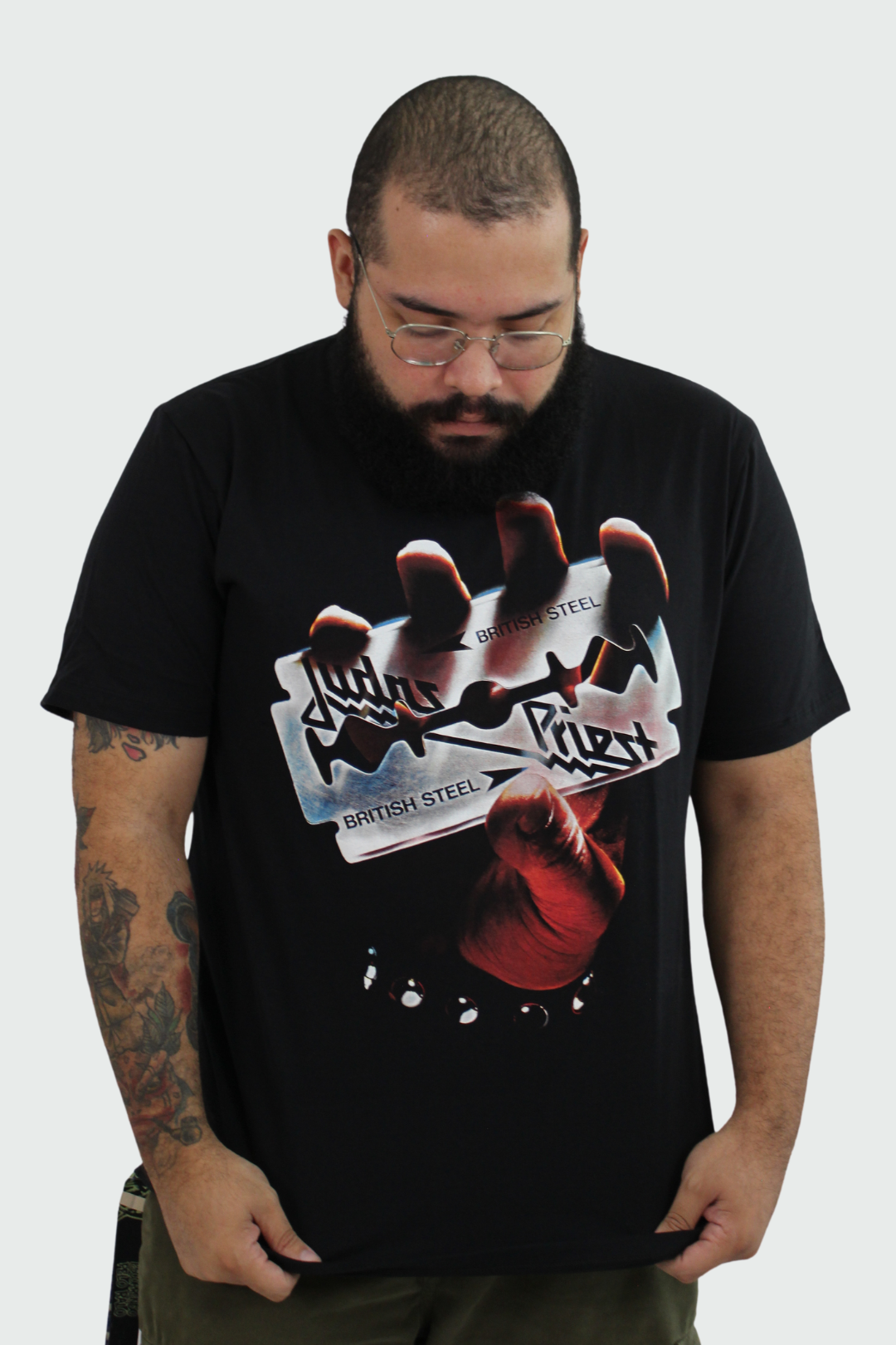 Camiseta Manga Curta Judas Priest British Steel II