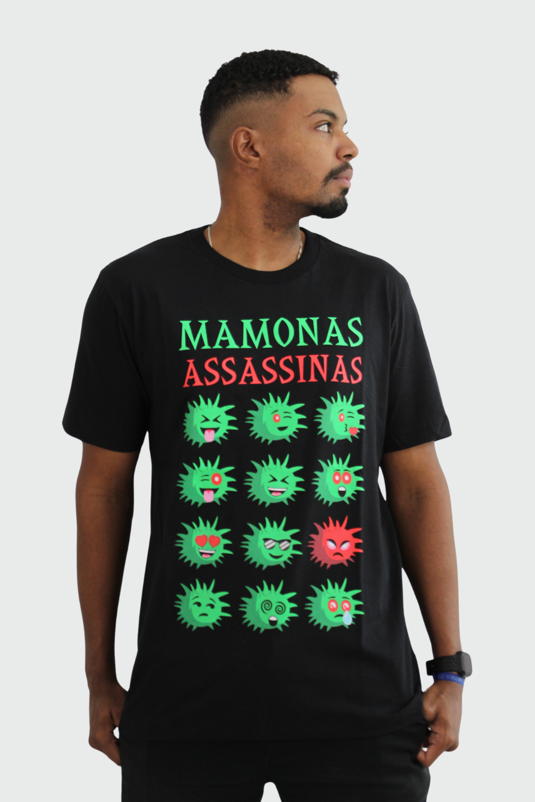 Camiseta Manga Curta Mamonas Assassinas Emojis