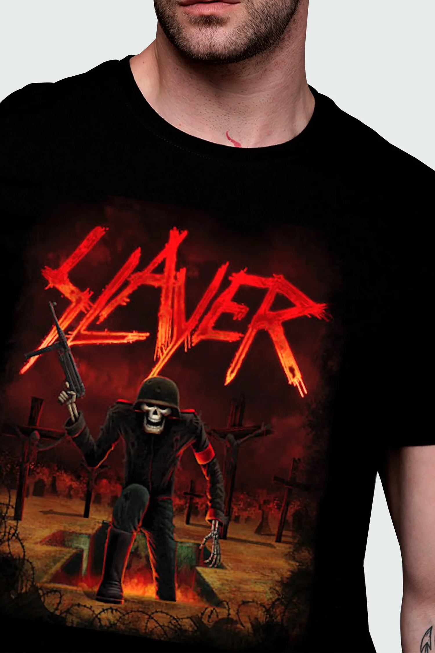 Camiseta Manga Curta Slayer Hail Zombie