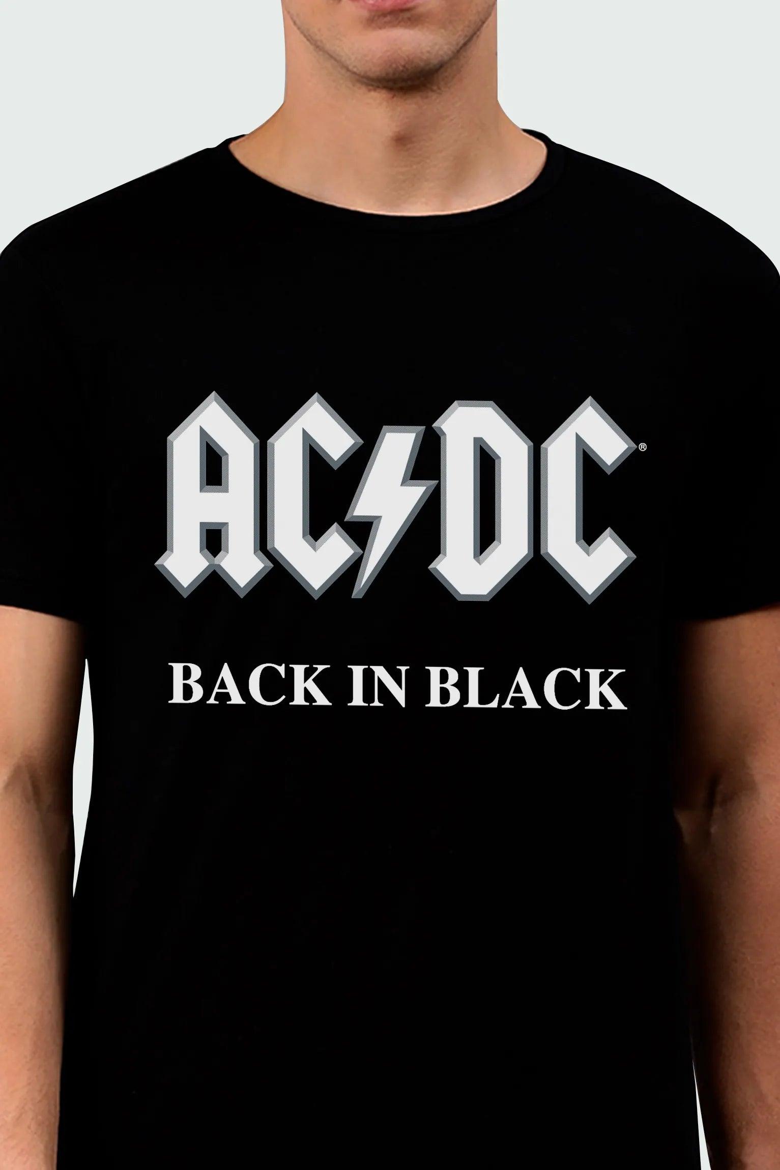 Camiseta Manga Curta AC/DC Back In Black – Consulado do Rock