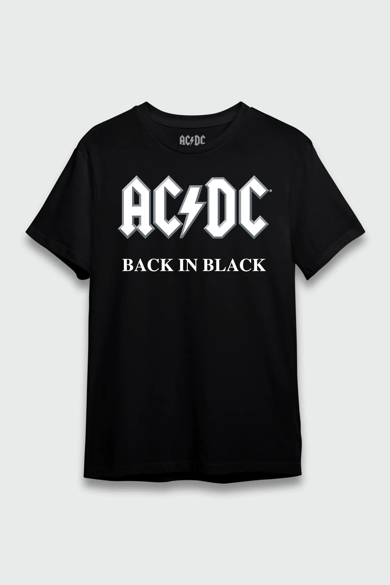 Camiseta Manga Curta AC/DC Back In Black – Consulado do Rock