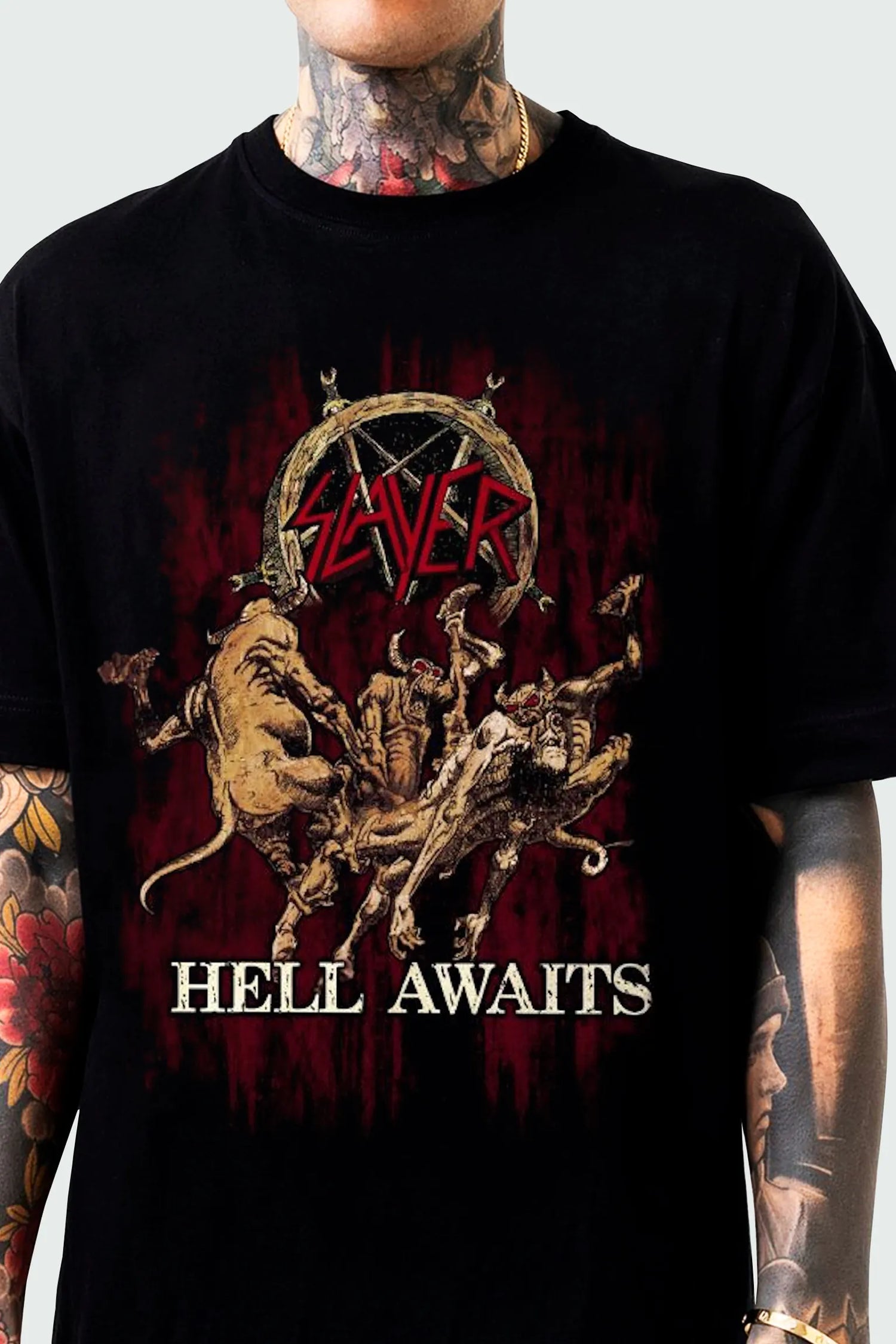 Camiseta Manga Curta Slayer Hell Awaits