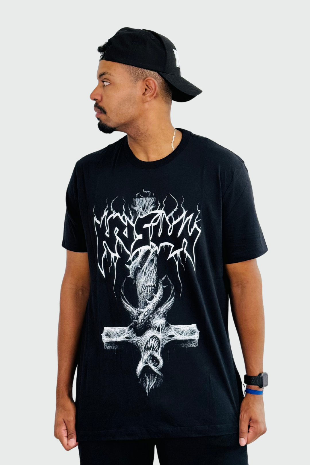 Camiseta Manga Curta Krisiun Plague Cross