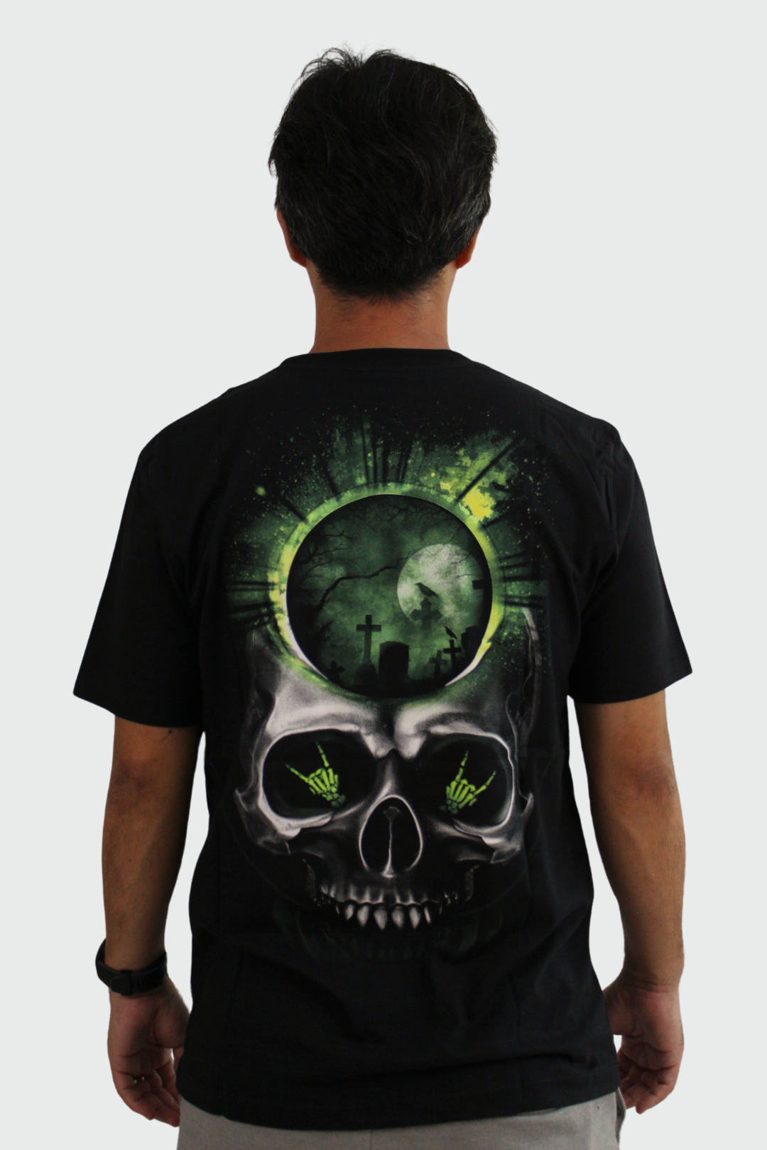 Camiseta Manga Curta Consulado Do Rock Black Skull