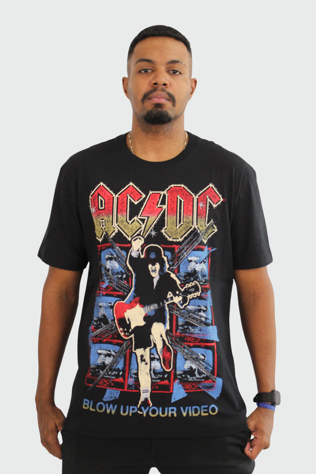 Camiseta Manga Curta AC/DC Blow Up Your Video