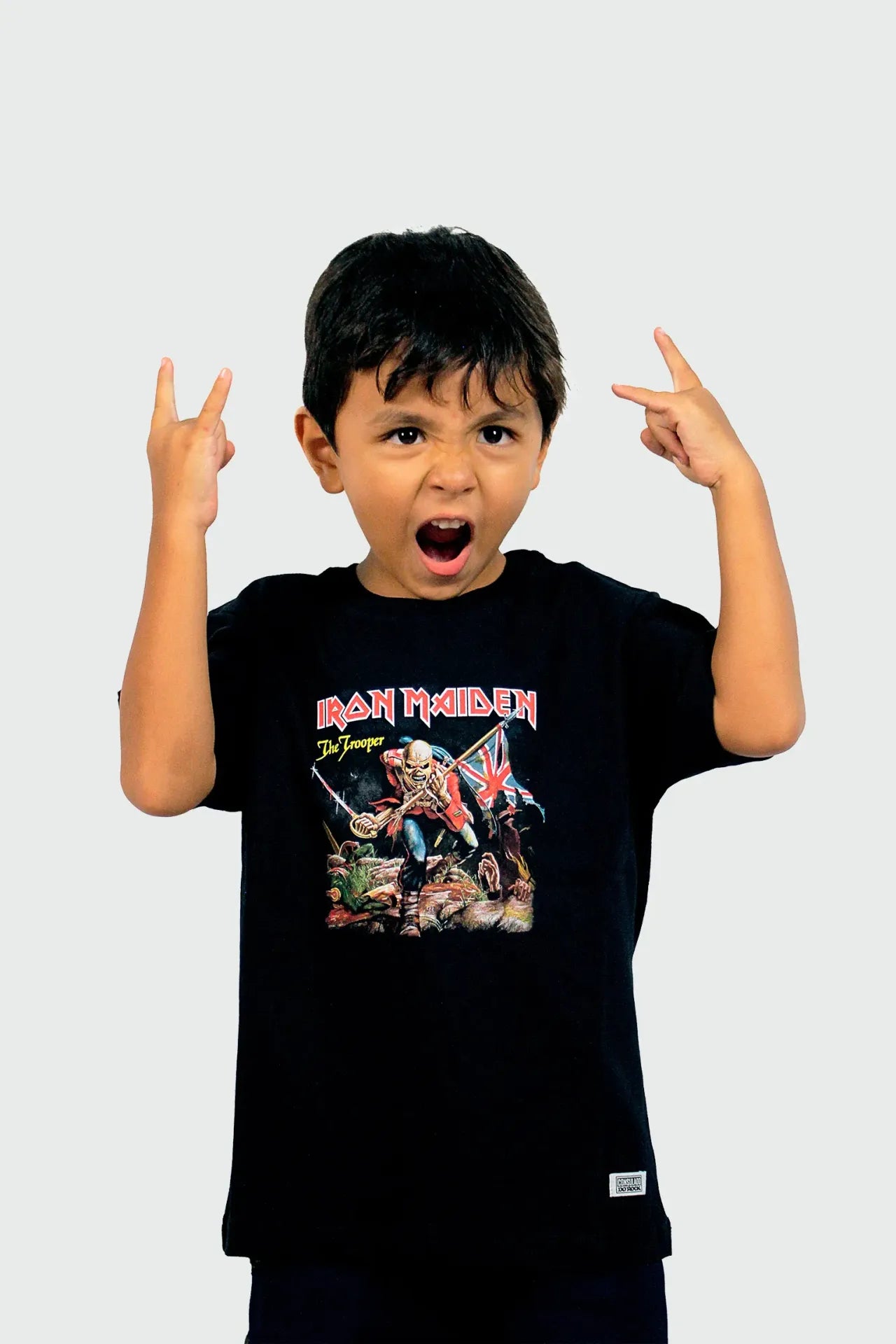 Camiseta Manga Curta Infantil Iron Maiden The Trooper