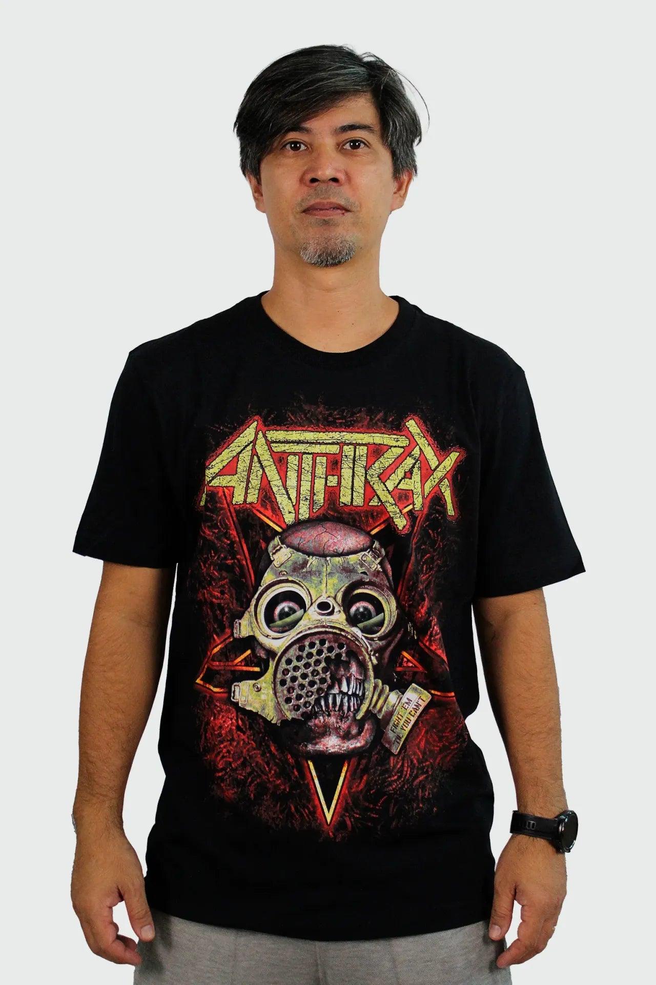 Camiseta Manga Curta Anthrax Gas Mask Skull