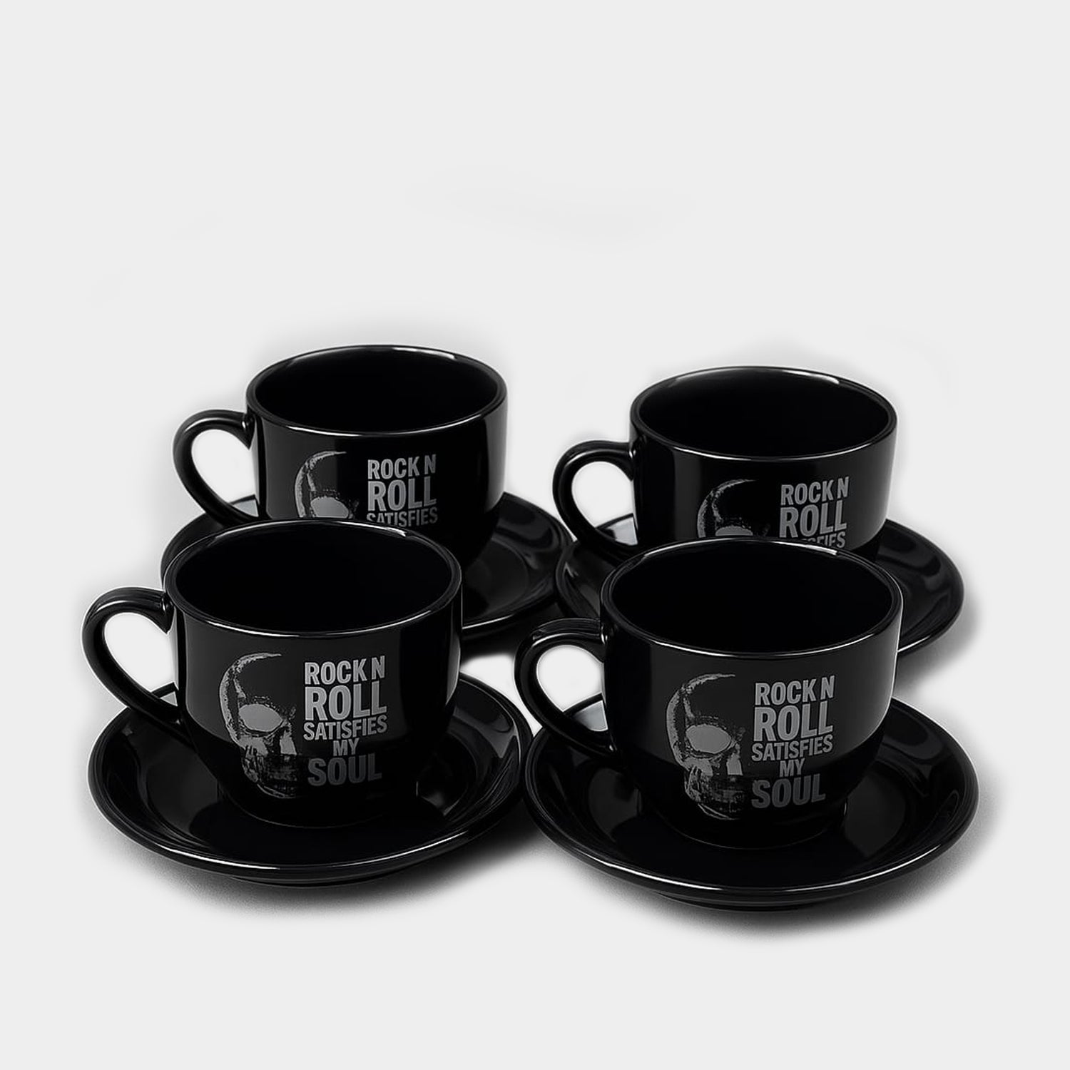 Kit 4 Xícaras Rock’n’Roll Satisfy My Soul