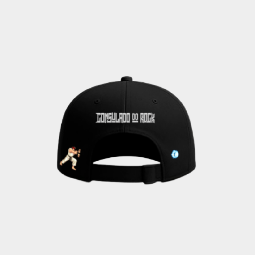 Boné Street Fighter Preto Aba Curva