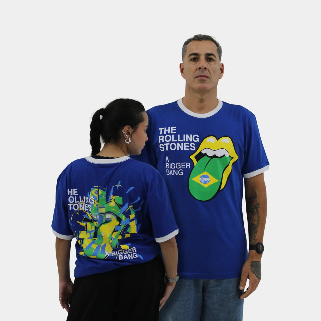 Camiseta Ringer The Rolling Stones A Bigger Bang Copacabana Azul