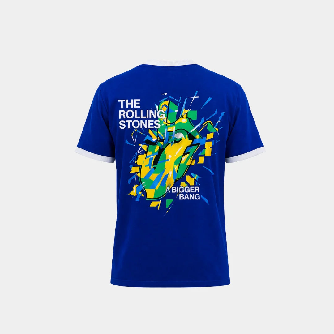 レア Rolling Stones スタッズ Tシャツ ブルー Mサイズ Camiseta Ringer The Rolling Stones A Bigger Bang Copacabana Azul