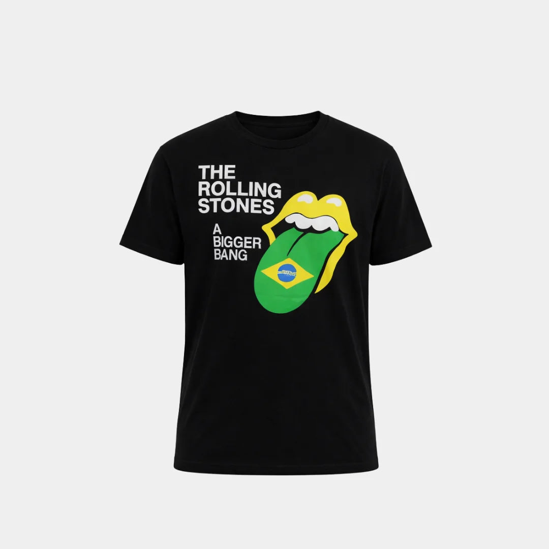 Camiseta The Rolling Stones A Bigger Bang Live on Copacabana Beach Preta