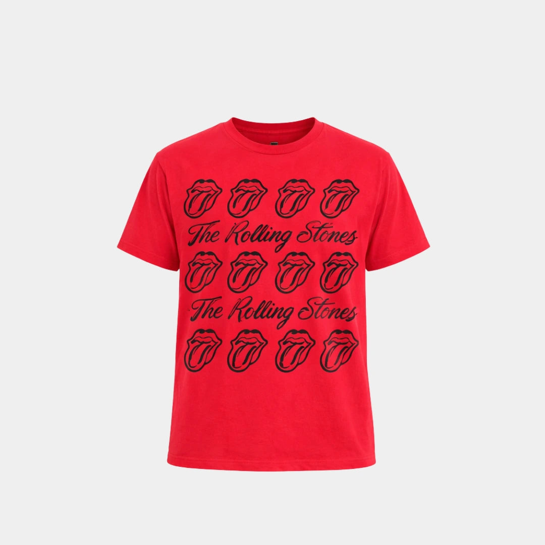 Camiseta The Rolling Stones Tongue Grid Vermelha