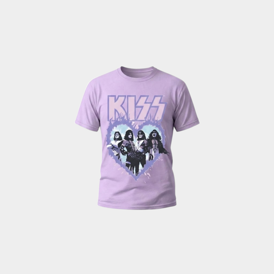 Camiseta Kiss Heart Flame