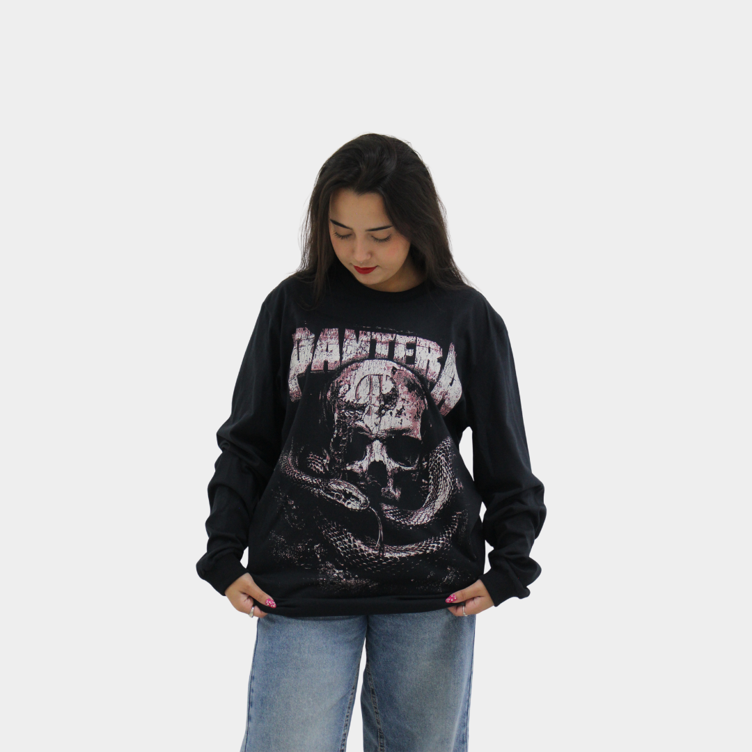 Camiseta Manga Longa Pantera Skull Snake