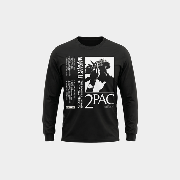 2pac Makaveli オリジナル Camiseta Manga Longa Tupac Makaveli Preta Oficial | Consulado do Rock