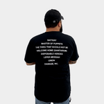 Camiseta preta do Metallica Master of Puppets – modelo unissex, vista traseira