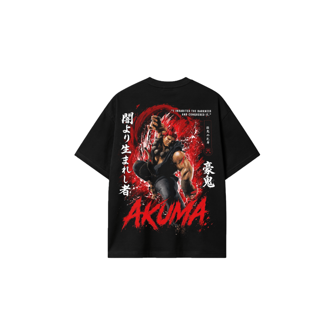Camiseta Oversized Street Fighter Akuma