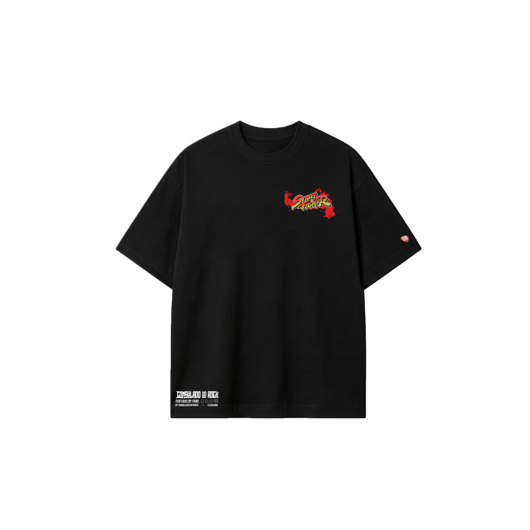 Camiseta Oversized Street Fighter Akuma