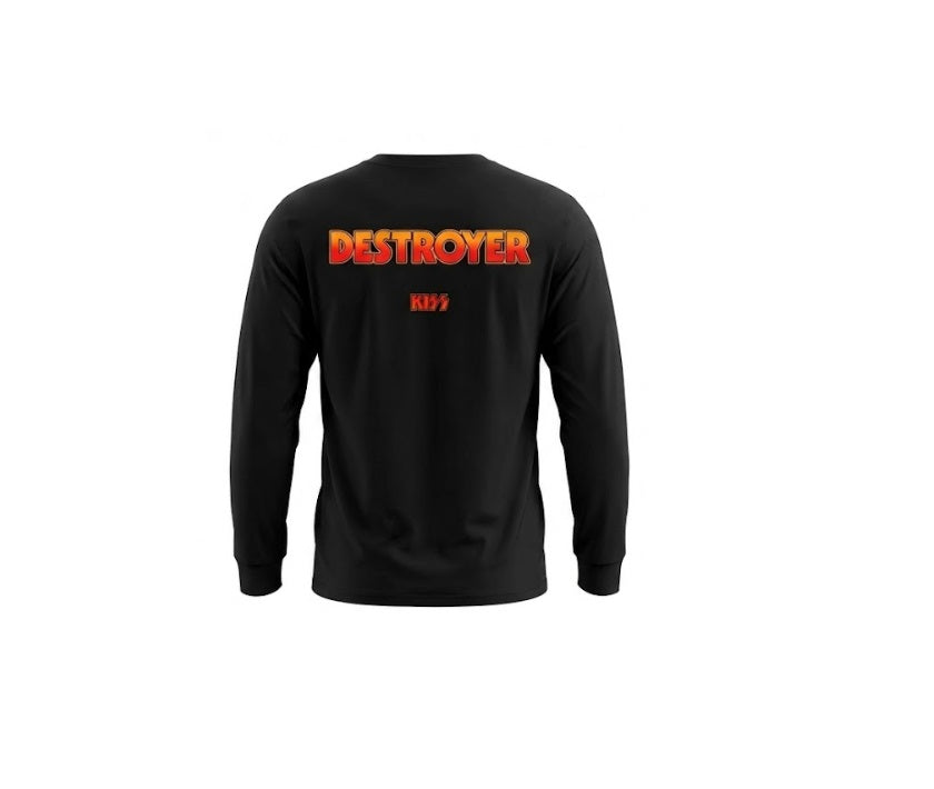 Camiseta Manga Longa KISS Destroyer Preta